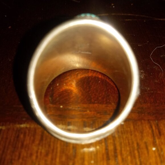 Men's Navajo Turquoise Sterling 925 Silver Ring - Picture 5 of 5